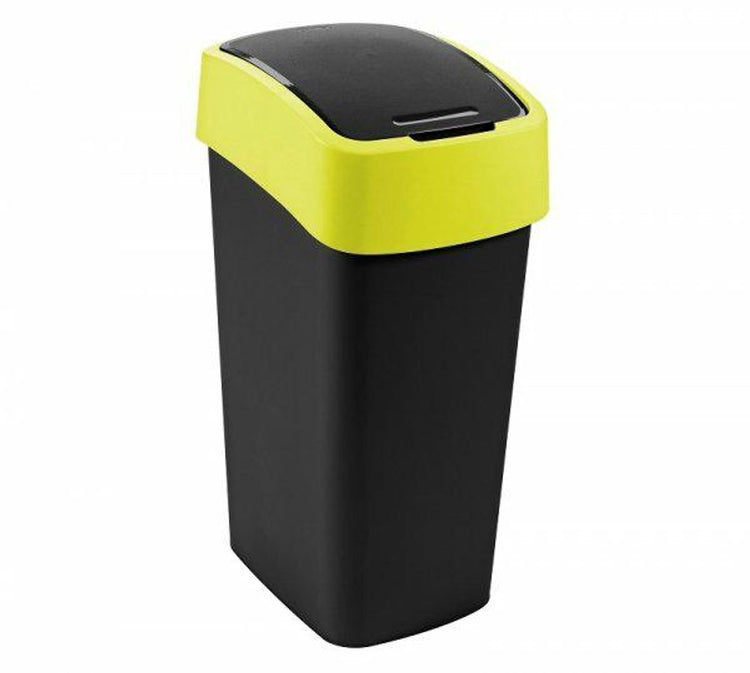Série Curver flip bin - poubelle - 45l - noir - jaune - plastique