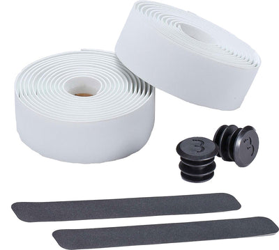 Bbb cycling guidoline vélo de course - guidoline autocollante avec matériau extensible - antidérapant - longueur : 200 cm - épaisseur : 2 mm - avec capuchons de guidon - blanc - ruban de course bht-01
