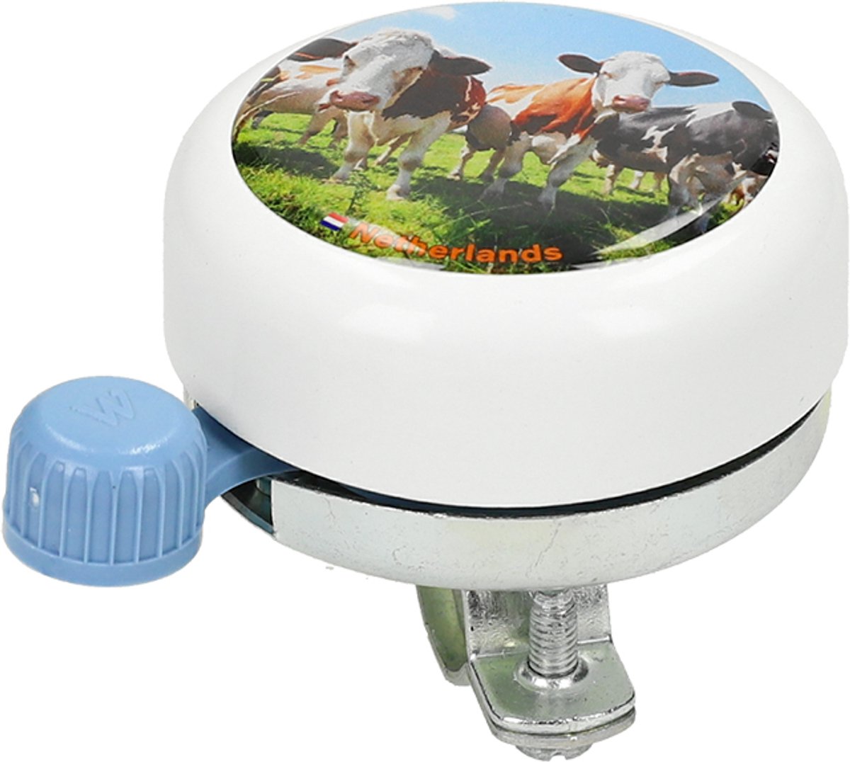 Vaches blanches à clochettes sur carte