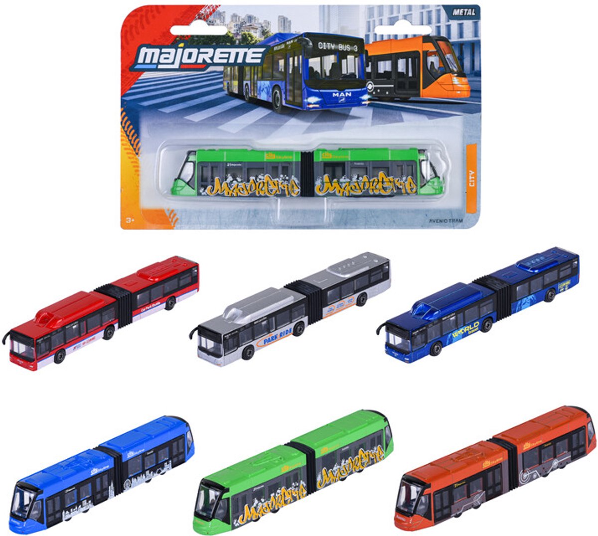 Bus urbain Majorette + tram avenio, 6 tris.