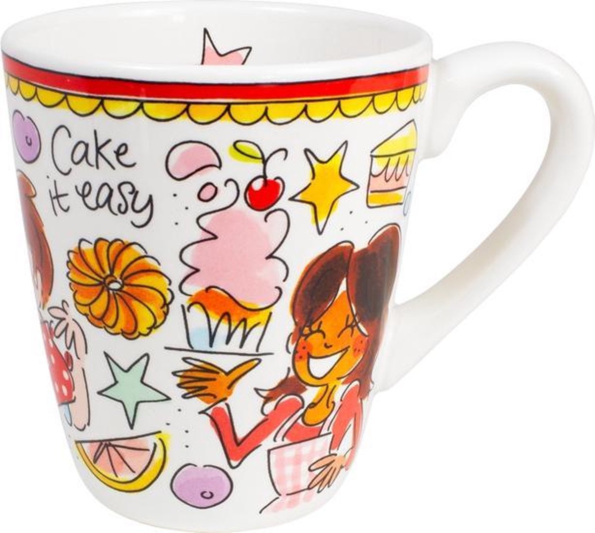 Mug Blond Amsterdam retrouvons-nous 350 ml - bord rouge