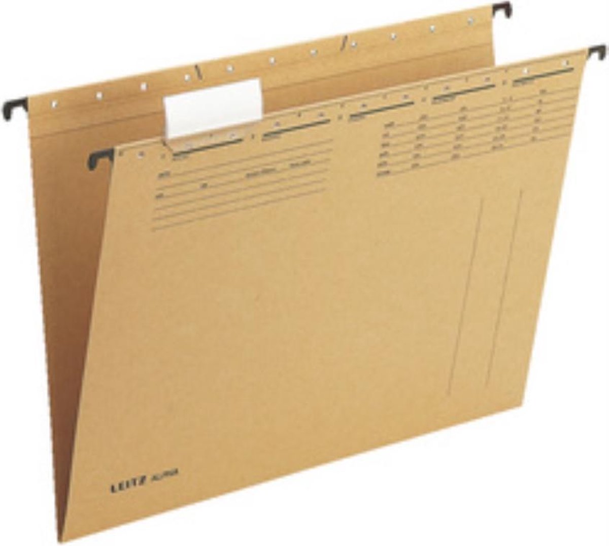 Dossier suspendu Leitz alpha® avec petit côté ouvert, marron naturel