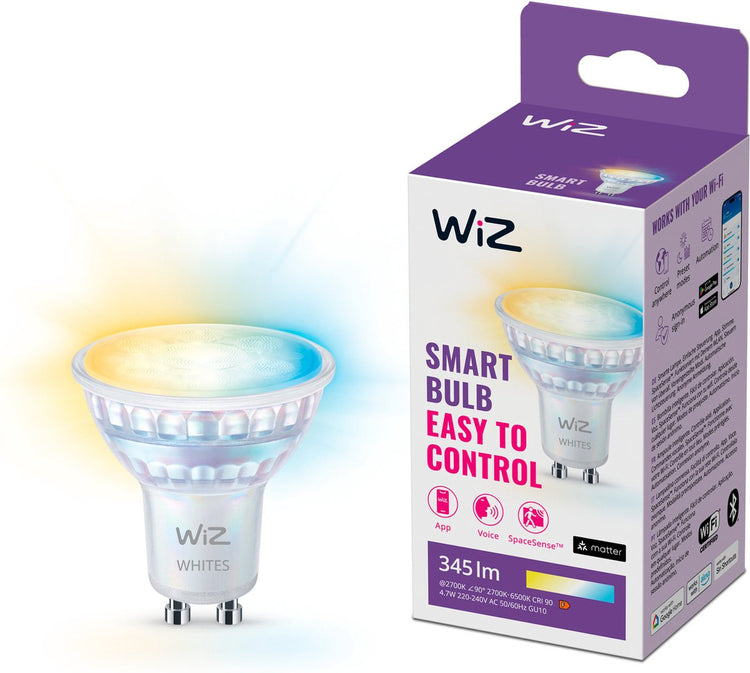 Wiz spot - éclairage LED intelligent - lumière blanche chaude à froide - gu10 - 50w - wi-fi