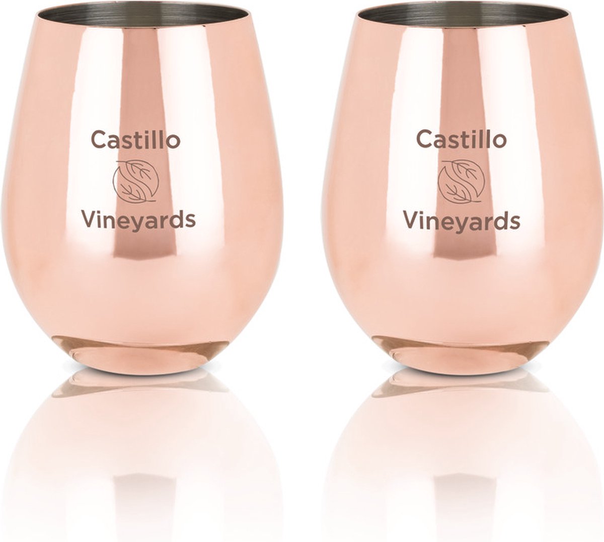 Verre à vin sans pied Viski - acier inoxydable - 532ml - couleur cuivre - lot de 2