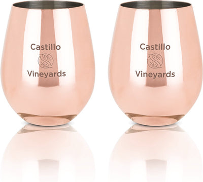 Verre à vin sans pied Viski - acier inoxydable - 532ml - couleur cuivre - lot de 2