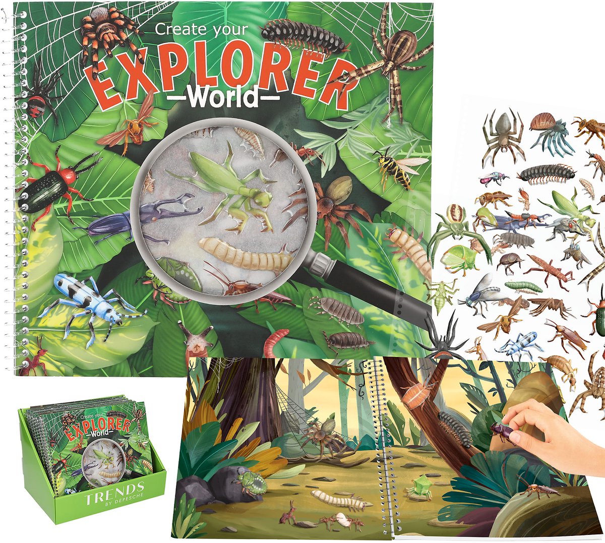 Depesche - explorer stickerworld - livre d'autocollants avec autocollants en relief