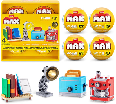 Ensemble de construction de maison Max Zuru - livres, café, grille-pain et lampe - paquet de 4