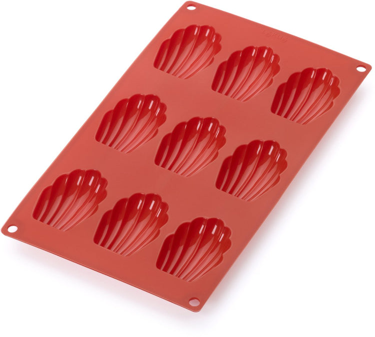 Lékué moule à 9 madeleines - silicone - rouge