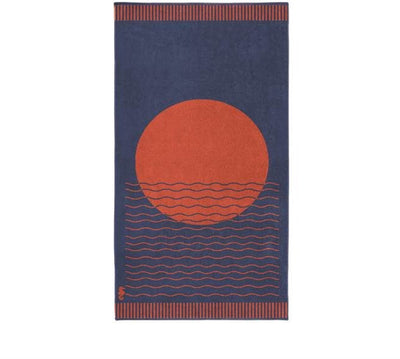 Serviette de plage Hippocampe Sunny Waves - 100x180 cm - bleu
