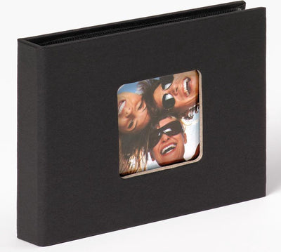 Walther fun - insert d'album photo - 36 photos 10x15 cm - noir - structure en lin