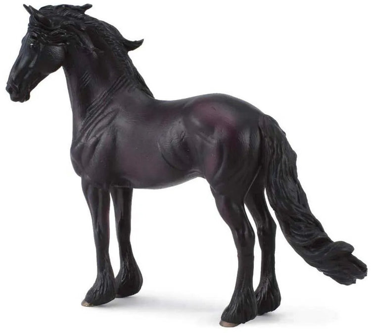 Figurine Collecta - étalon frison - (xl) - chevaux - peint à la main - miniature