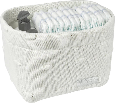 Panier à langer Meyco baby noeuds - blanc cassé - petit