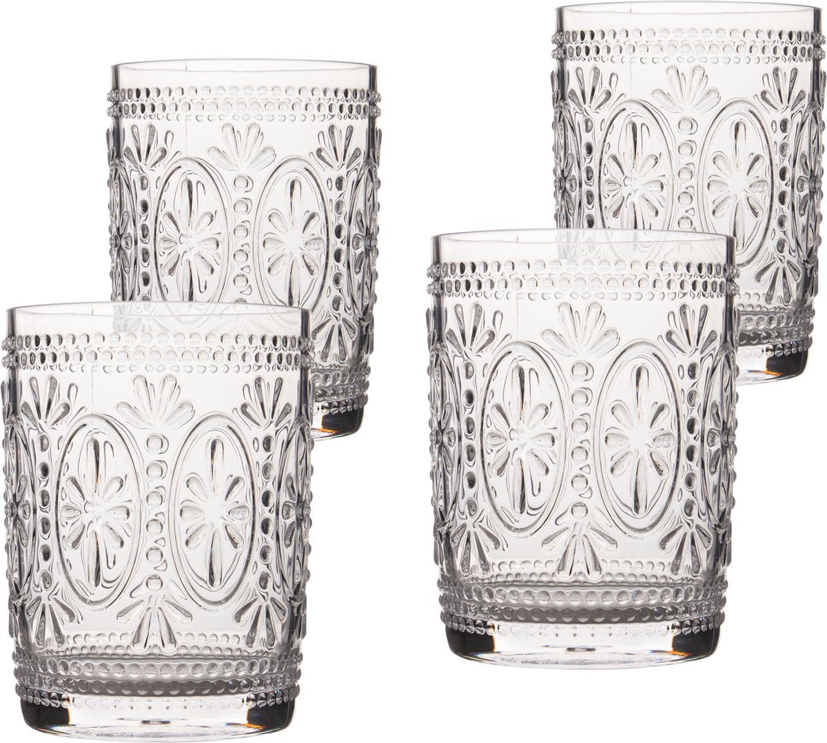 Bo-camp - verre à eau - sicilien - 450 ml - 4 pièces