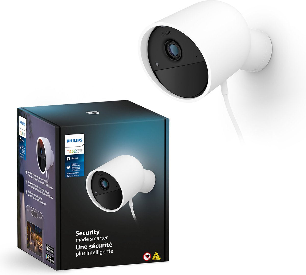Caméra sécurisée Philips hue - caméra de sécurité filaire - blanche