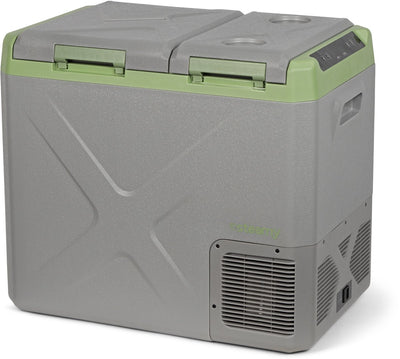 Glacière électrique à compresseur Steamy-e - double compartiment - refroidissement et congélation simultanés - 40 litres - 12v et 230v - pour voiture et camping - grise