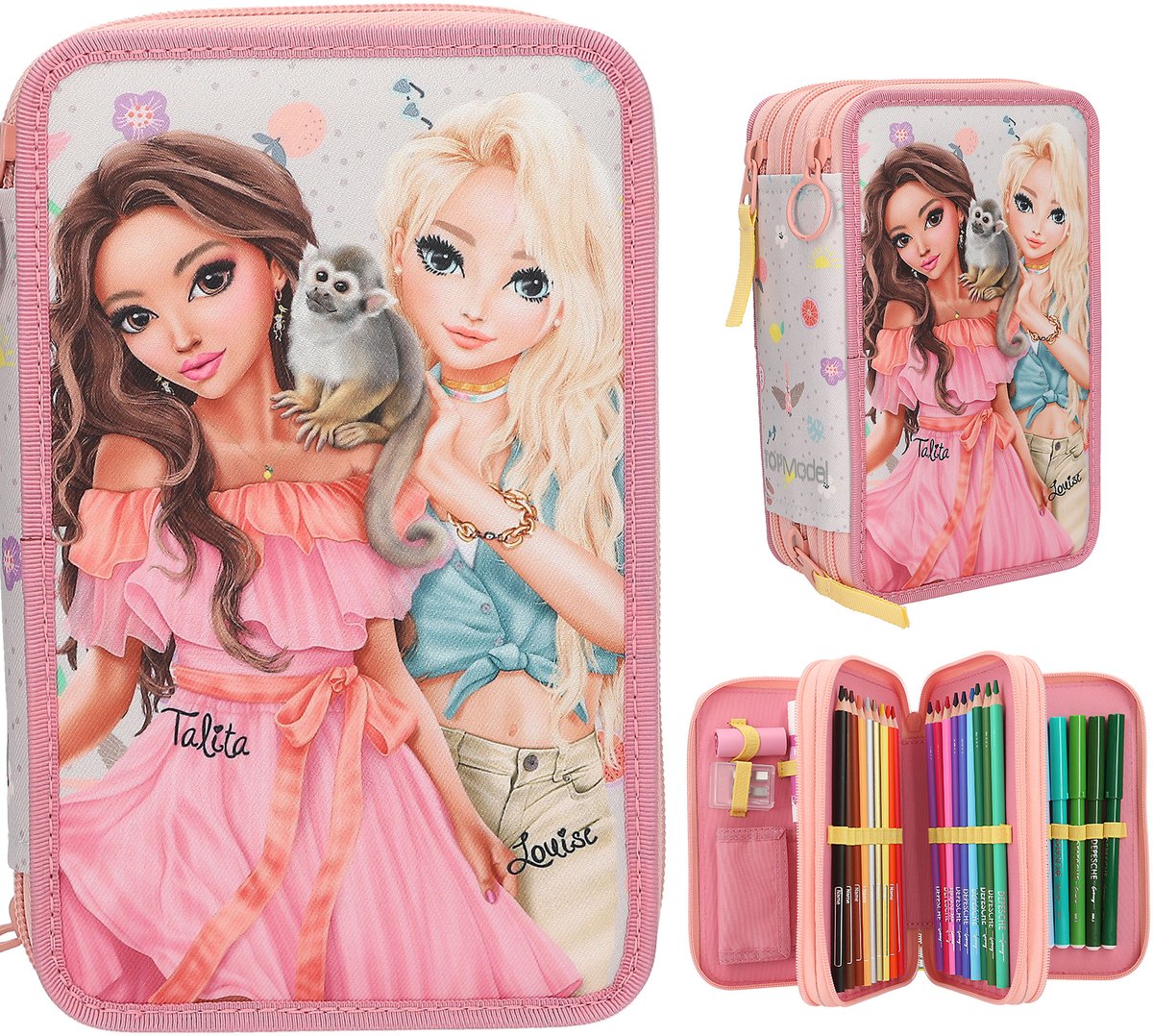 Depesche - trousse à crayons 3 compartiments top modèle - juteux