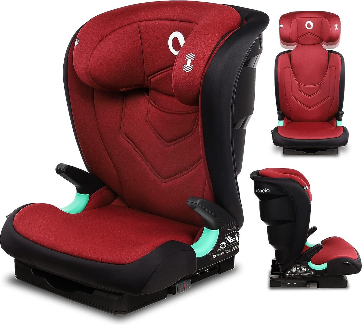 Siège auto Lionelo Neal i-size premium 100-150 cm - isofix - appui-tête réglable (14 positions) - système de ventilation - protection latérale - homologué i-size - housse lavable - grandit avec vous jusqu'à 12 ans - carte enfant incluse