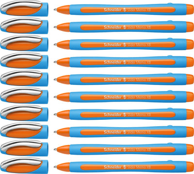 Schneider instruments d'écriture stylo à bille schneider - slider memo - plume xb - largeur d'écriture 1,4 mm - orange - 10 pièces - s-150206-10