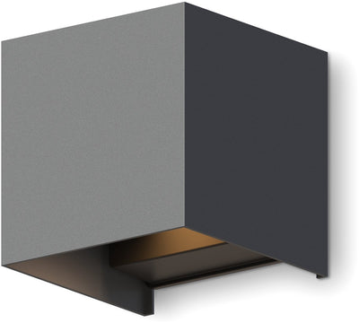 Calex Applique LED Bari - Cube - LED up down - angle d'éclairage réglable - 7w - éclairage de jardin - design moderne - lumière blanc chaud - pour intérieur et extérieur - anthracite