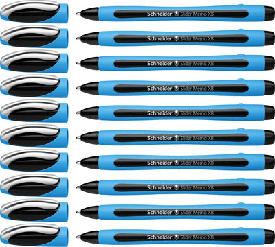 Schneider instruments d'écriture stylo à bille schneider - slider memo - xb - 1,4 mm - noir - 10 pièces - s-150201-10