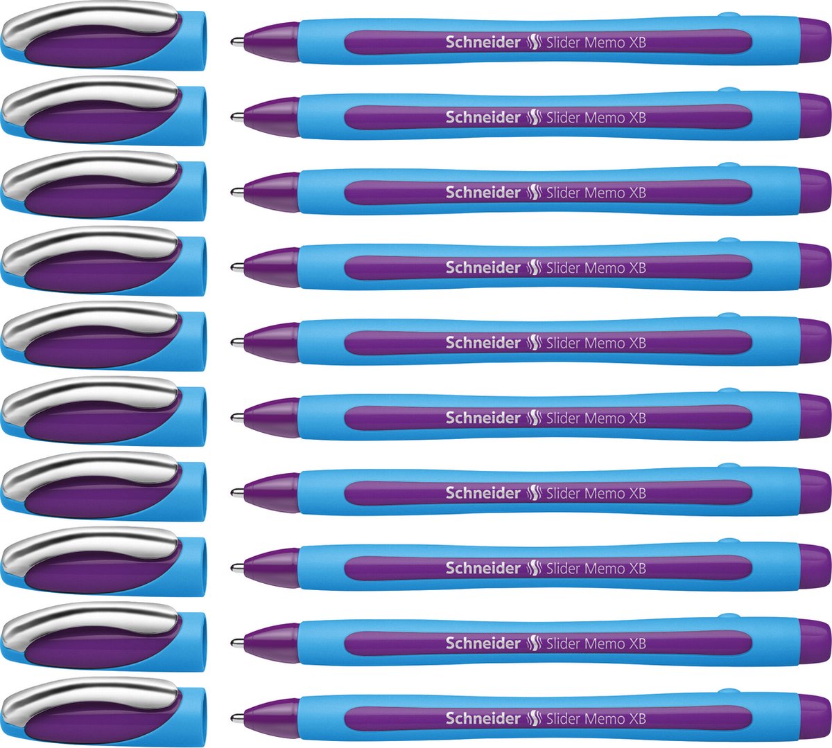 Schneider writing instruments stylo à bille schneider - slider memo - xb - 1,4 mm - violet - 10 pièces - s-150208-10