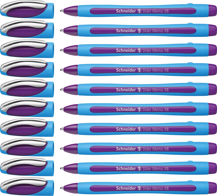 Schneider writing instruments stylo à bille schneider - slider memo - xb - 1,4 mm - violet - 10 pièces - s-150208-10