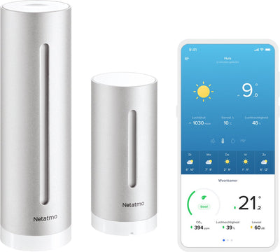 Station météo intelligente Netatmo - compteur de co2 qualité de l'air - intérieur extérieur - fonctionne avec Apple Homekit, Alexa, Google