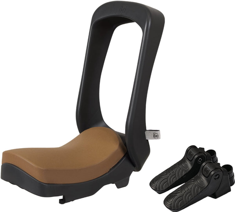 Siège de vélo junior Urban iki - sans cadre de montage - bincho noir kurumi marron