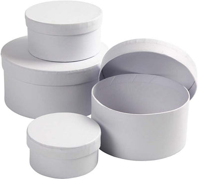 Boîtes rondes de carton, 4 tailles