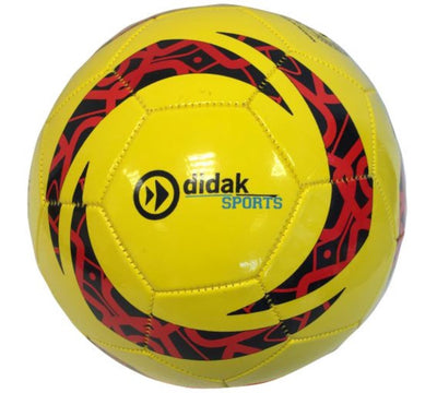 Braet football cuir taille 5 non gonflé - rouge jaune noir