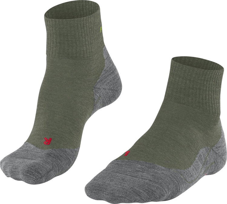 Falke tk5 chaussettes de marche courtes anti-ampoules en laine fine matière fonctionnelle hommes vert - taille 39-41
