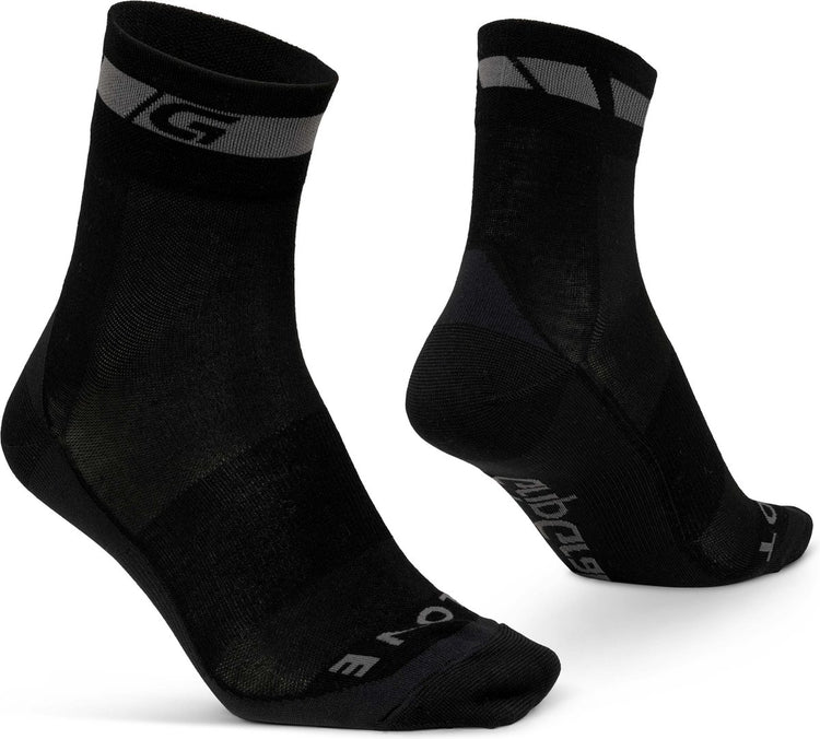 Gripgrab - chaussettes de cyclisme coupe régulière en mérinos 1 paire de chaussettes de cyclisme - noir - unisexe - taille l (44-47)