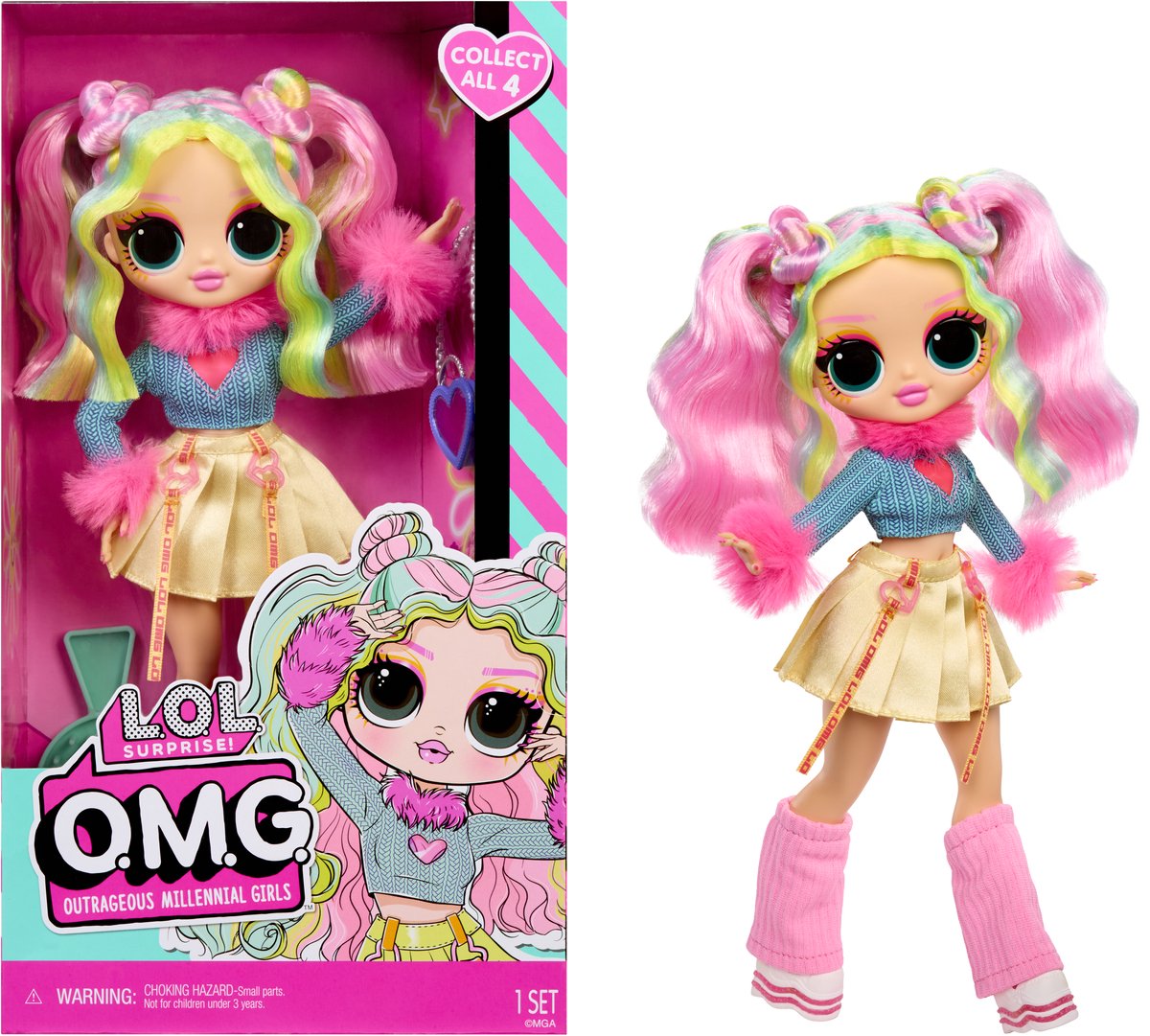 Mga divertissement mdr surprise omg entrée poupée bubblegum d.j.