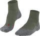 Falke tk5 chaussettes de marche courtes anti-ampoules en laine fine matière fonctionnelle hommes vert - taille 44-45