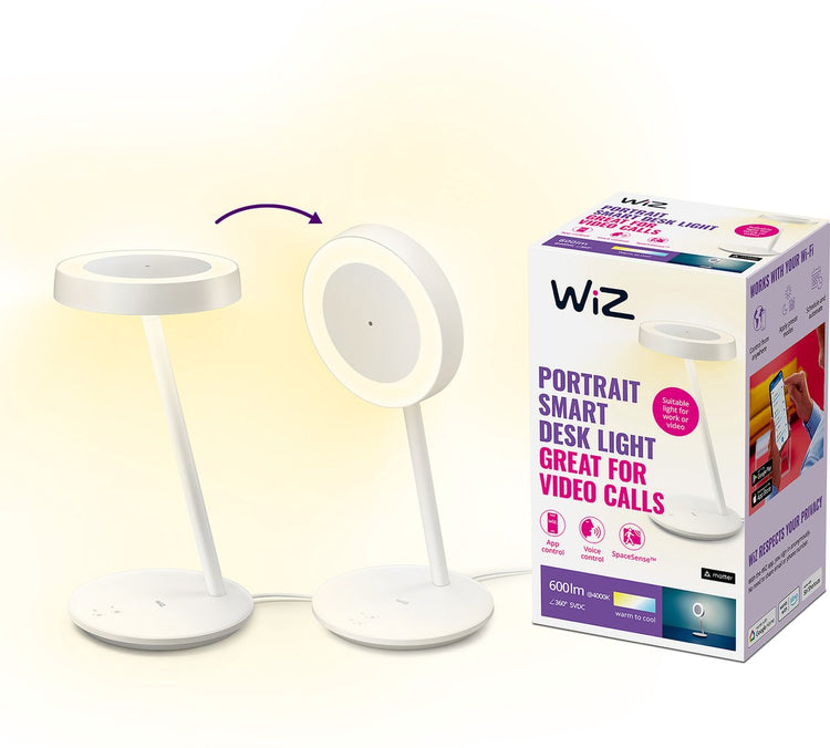 Lampe de bureau Wiz - lumière blanche chaude à froide - éclairage LED intelligent - LED intégrée - Wi-Fi