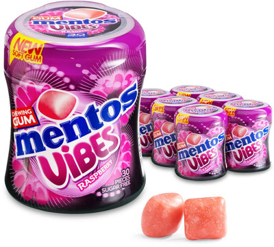 Mentos gum vibes framboise (6x 30 pièces)