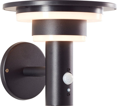 Brilliant garvina - applique d'extérieur - led 3w - solaire - 430 lm - 3000k - ip44 - noir