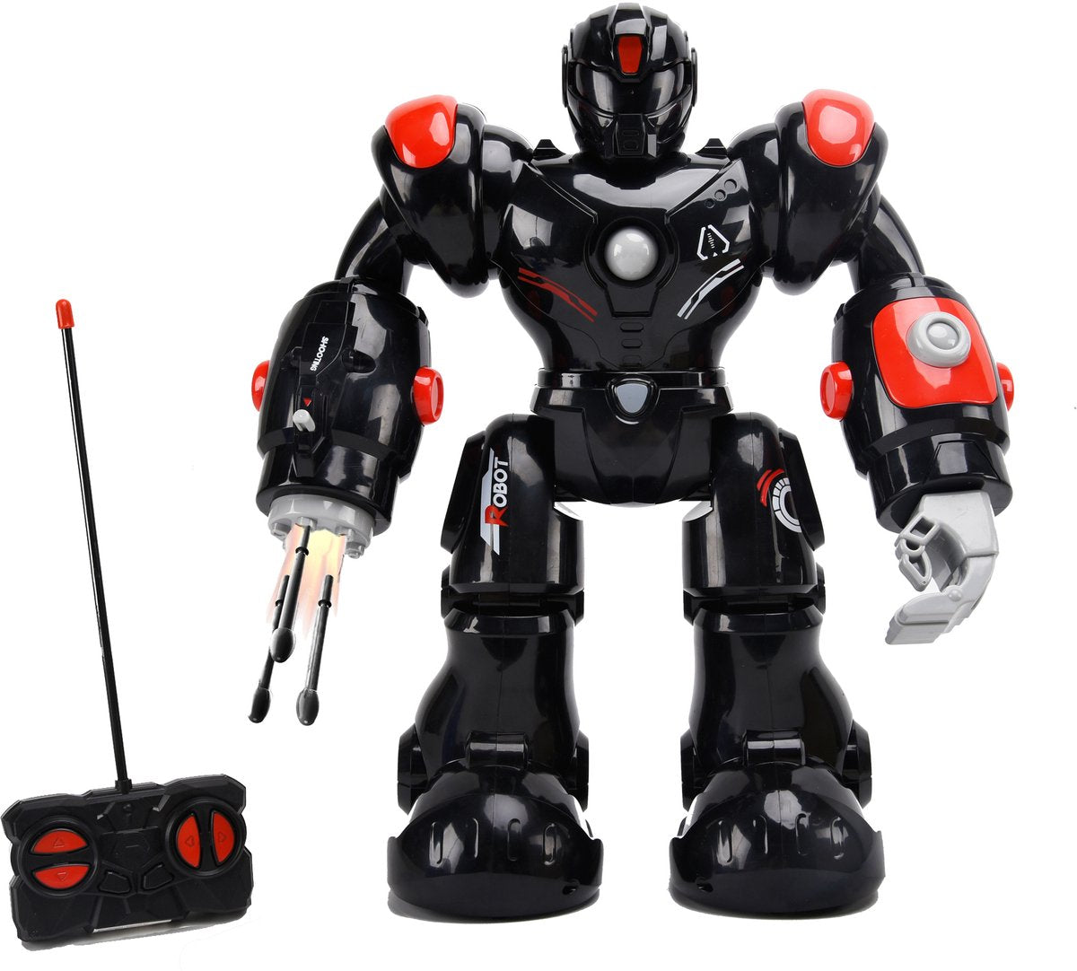 Gear2play Robot RC Hero Bot XL Black - Robot jouet contrôlable avec poing de tir