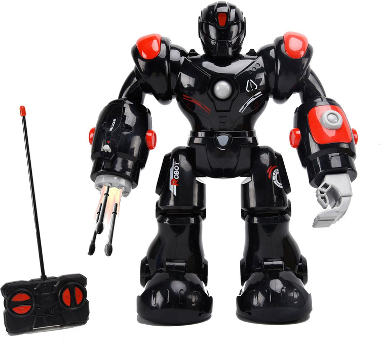Gear2play Robot RC Hero Bot XL Black - Robot jouet contrôlable avec poing de tir