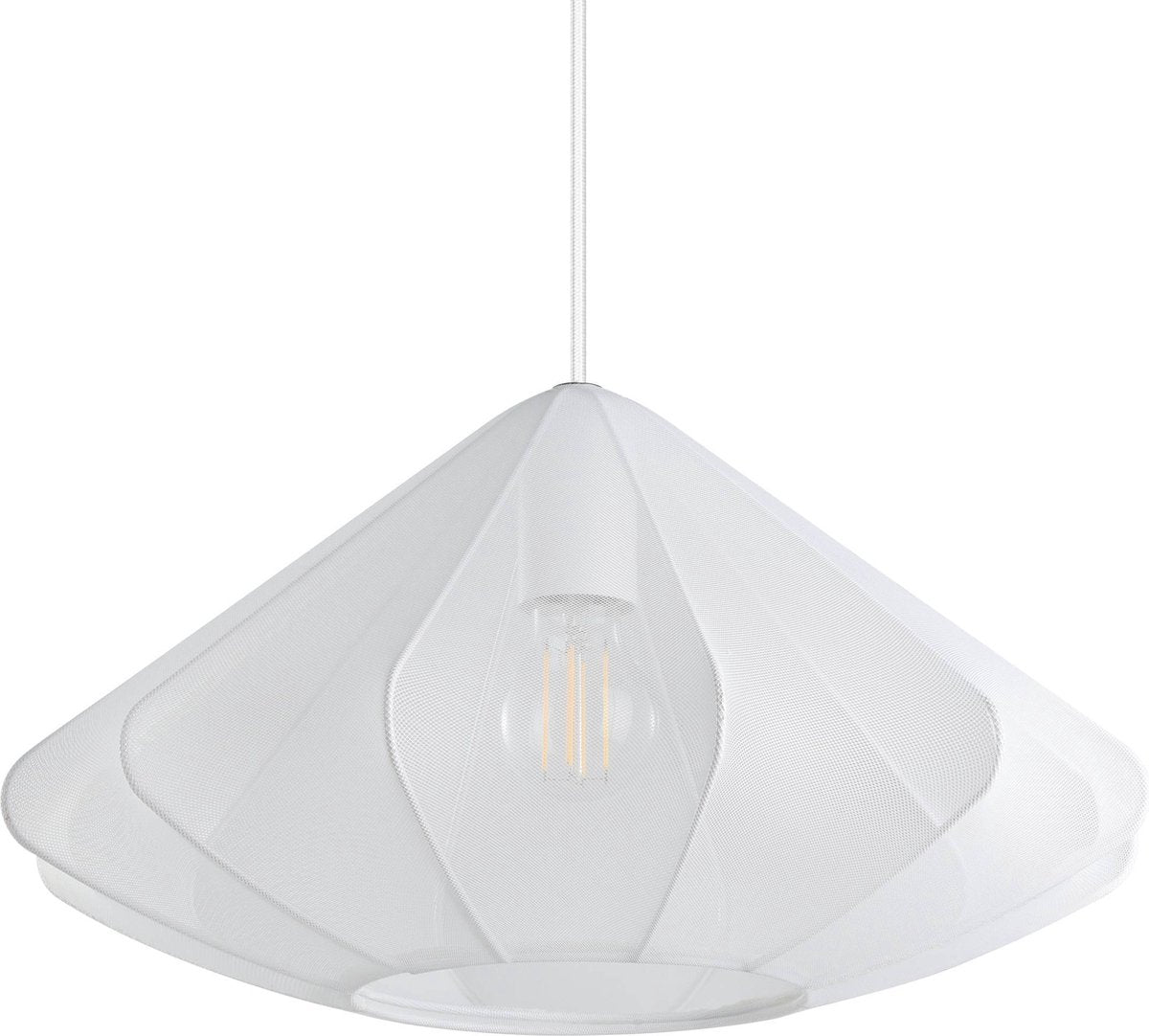 Lampe à suspension Eglo dolwen - e27 - 110 cm - blanc - textile