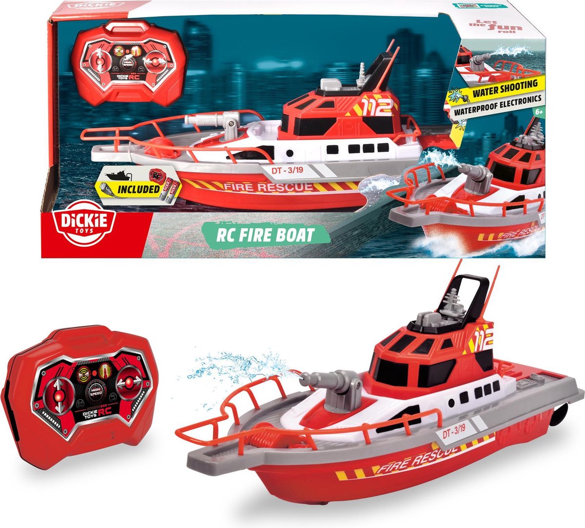 Dickie - bateau rc - véhicule rc - pompiers