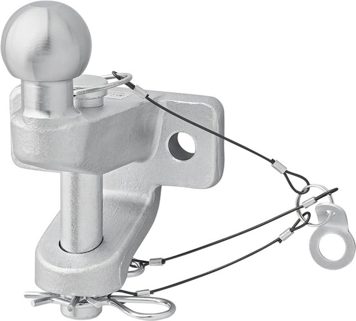 Boule d'attelage Proplus combinée - version double - barre d'attelage pare-chocs - boule d'attelage - homologation type e - d21 s350 - argent