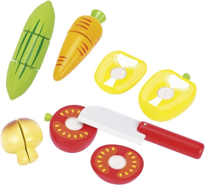 Cuisine jouet Goki - set de découpe légumes - 12 pièces - bois avec velcro - 3 ans