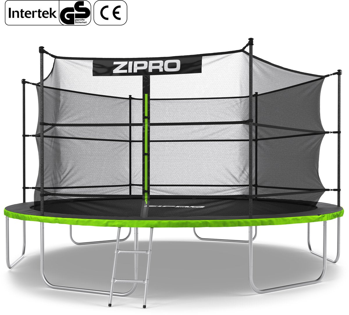Zipro jump pro in - trampoline avec filet de sécurité - ø435cm 14ft - pour enfants et adultes - avec échelle - max. 150 kg - grand