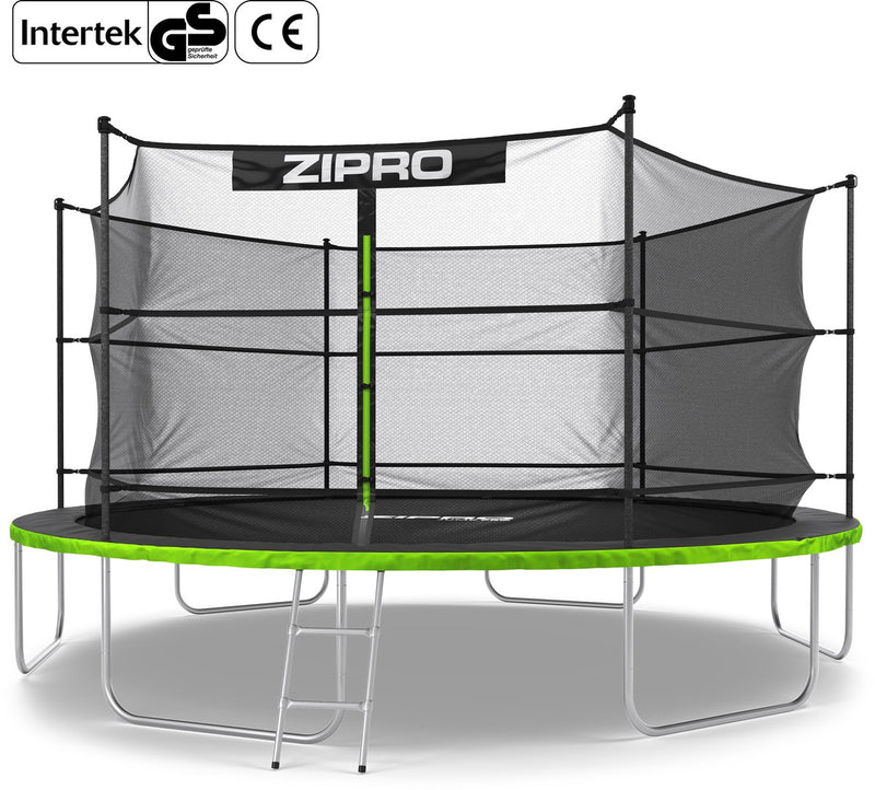 Zipro jump pro in - trampoline avec filet de sécurité - ø435cm 14ft - pour enfants et adultes - avec échelle - max. 150 kg - grand