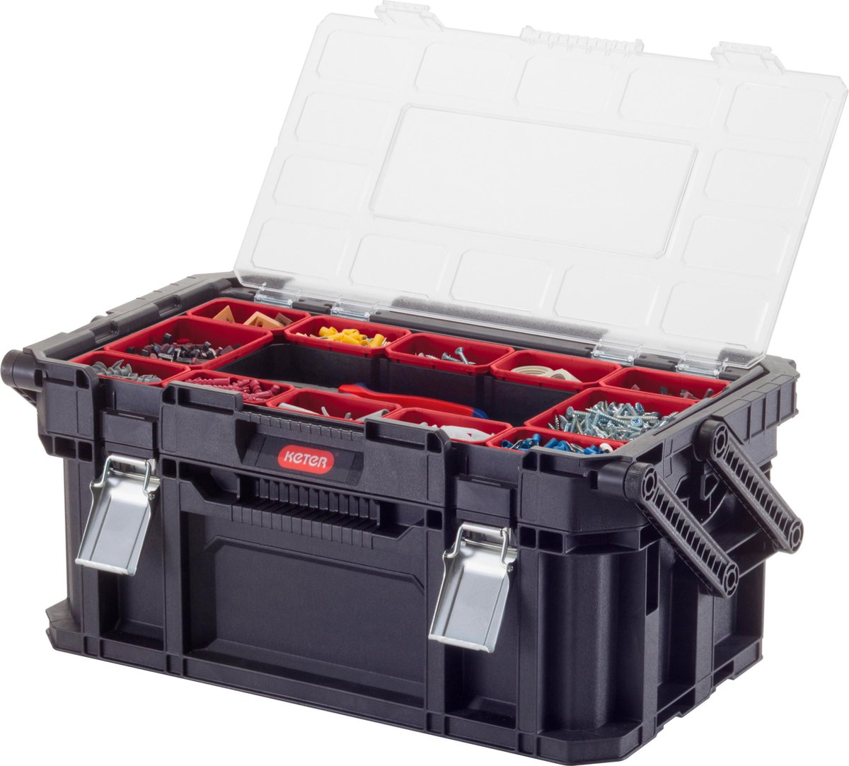 Mallette à outils porte-à-faux Keter connect - 26l - 56,5x31,7x25,1cm - noir