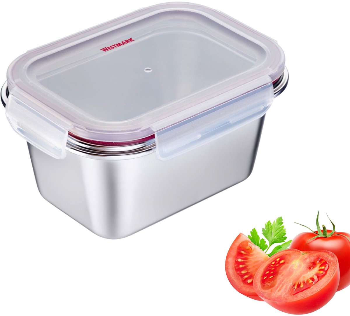 Boîte à lunch Westmark en acier inoxydable - boîte à pain étanche - passe au micro-ondes et au four, sans BPA - boîte bento pour l'école, le travail et la garderie - argent, 1000 ml