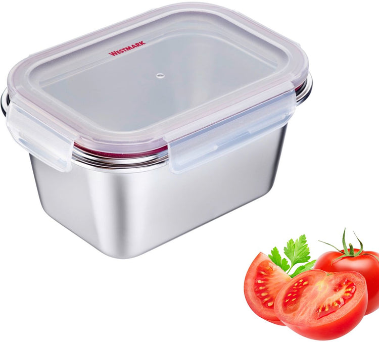 Boîte à lunch Westmark en acier inoxydable - boîte à pain étanche - passe au micro-ondes et au four, sans BPA - boîte bento pour l'école, le travail et la garderie - argent, 1000 ml