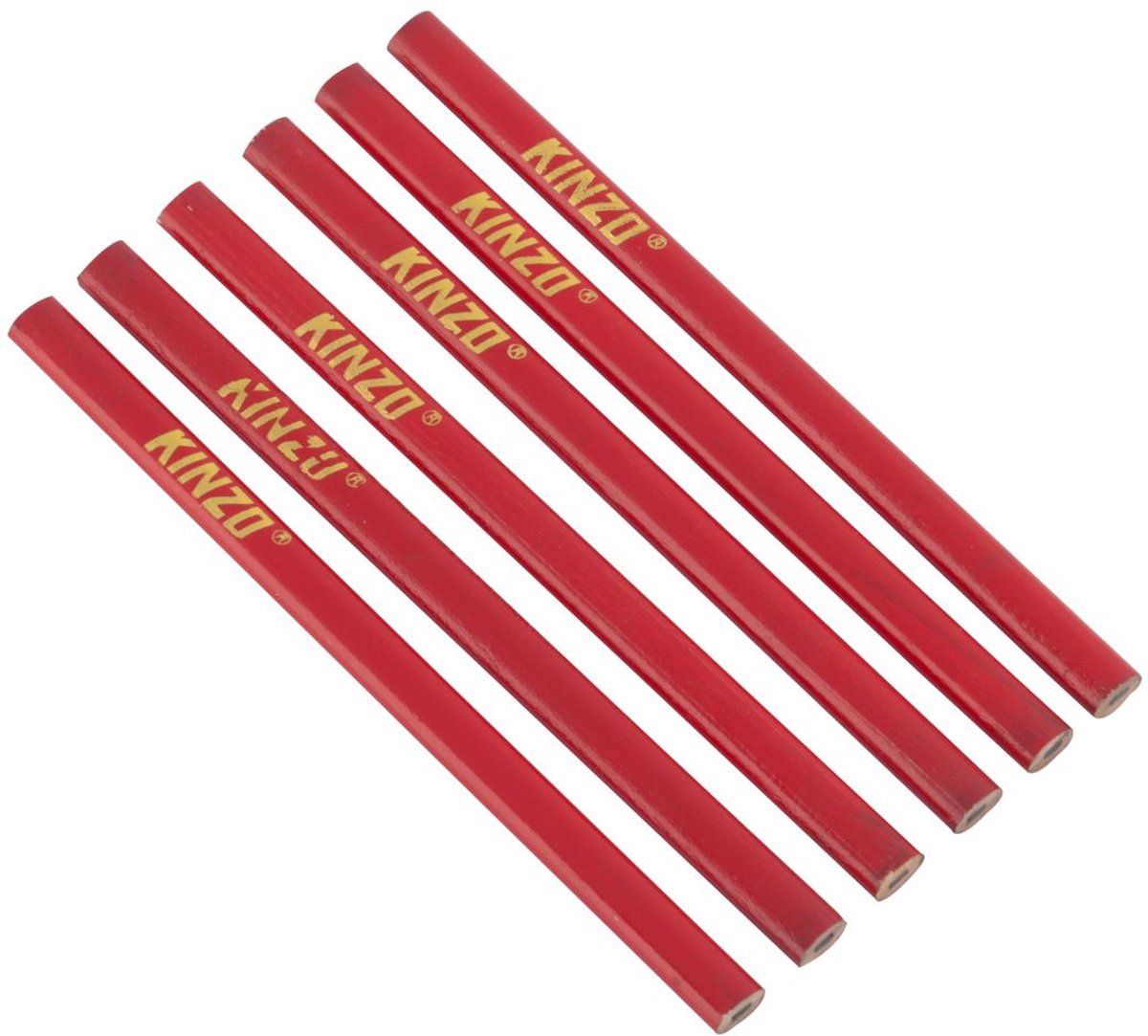 Kinzo set de crayons de charpentier 6 pièces 18cm