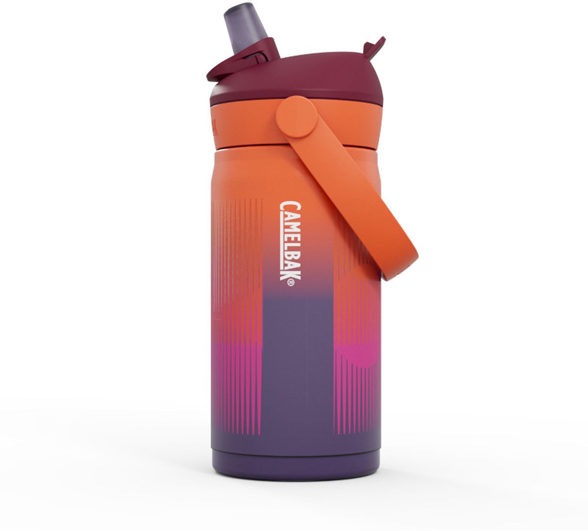 Camelbak thrive flip paille gourde enfants - 350 ml - acier inoxydable - avec paille - bouteille d'eau isolante - orange